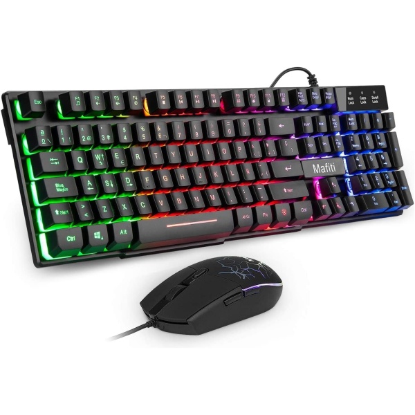 Mafiti RK101 Combo Teclado Espanol y RatonTeclado Retroiluminado y Raton