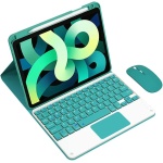 Magnético Funda con Teclado Trackpad para iPad 6ª gen 2018 /iPad 5ª gen 2017/iPad Pro 9.7/iPad Air 2/iPad Air 1, QWERTY Teclado Español Ñ Bluetooth Desmontable con Ratón y Portalápices, Verde Oscuro - Imagen 1
