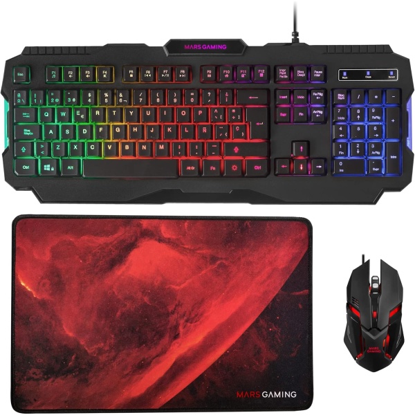 Mars Gaming MCP118 Pack Gaming RGB de Teclado Raton y
