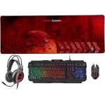 Mars Gaming MCPRGB2PT, Combo Gaming Teclado y Ratón +Alfombrilla XXL+ Cascos, PT - Imagen 1