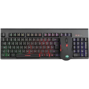 Marvo KW512 Juego de teclado y ratón inalámbrico para juegos - Teclado retroiluminado LED de 3 colores con 7 modos de iluminación, ratón RGB óptico de 1600 ppp