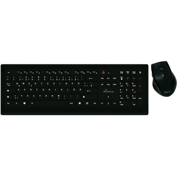 MediaRange QWERTY Teclado inalambrico y raton optico de 5