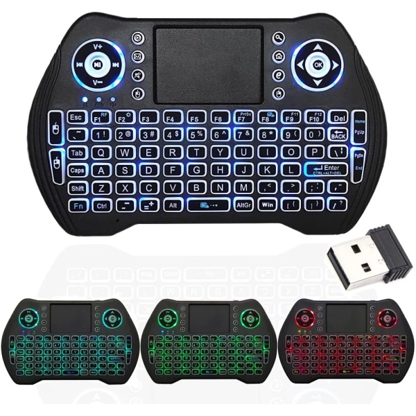 Mini teclado inalambrico 24 GHz USB retroiluminacion mini teclado con