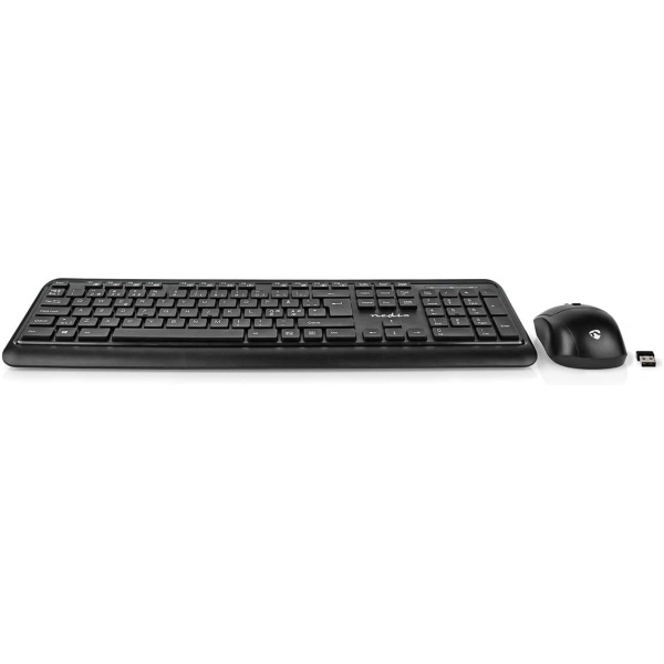 NEDIS KBMCW100BKND Teclado Incluyendo raton RF inalambrico QWERTY Nordico Negro