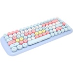 NEZE Combo de Ratón con Teclado Inalámbrico, Ratón de Teclado Inalámbrico Ligero Y Silencioso de 84 Teclas 2.4G para Windows 7 para Windows XP(Color Mezclado Caramelo-Azul Claro) - Imagen 1