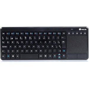 NGS TV Warrior Teclado Inalámbrico 2.4GHz con Touchpad y Teclas Multimedia para SmartTV, Ordenador Portáil o Videoconsola (QWERTY Español)