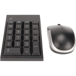 NIZUUONE Combo de Ratón con Teclado Numérico Inalámbrico, Ratón USB de 2,4 GHz, 22 Teclas, 1200DPI para Bancos, Escuelas y Empresas