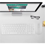 Neel Kit Combinado de ratón, Teclado y Teclado inalámbricos 2.4G, 108 Teclas para Game Office(White) - Imagen 1