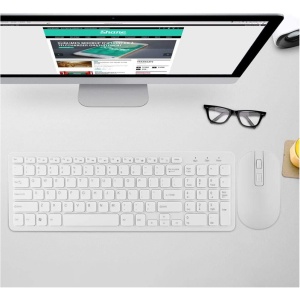 Neel Kit Combinado de ratón, Teclado y Teclado inalámbricos 2.4G, 108 Teclas para Game Office(White)