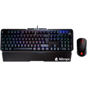 Nitropc - Combo Extremo Lite | Accesorios Gaming (Teclado óptico y mecánico RGB NK10, Switches reemplazables, QWERTY | Ratón inalámbrico NM1 Pro, Alta precisión, 6 Botones programables)