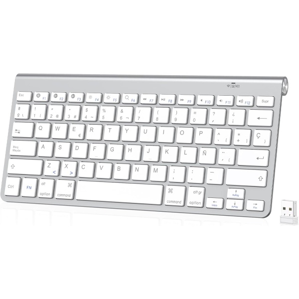 PINKCAT Teclado Inalambrico Teclado Bluetooth 24G Diseno QWERTY espanol