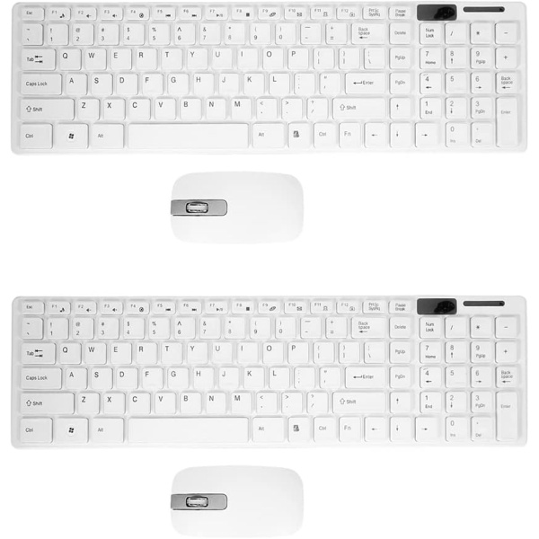 Pavewood de 2 teclados inalambricos delgados blancos raton optico
