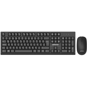 Performax SK1004 - Teclado multimedia y ratón inalámbrico, color negro