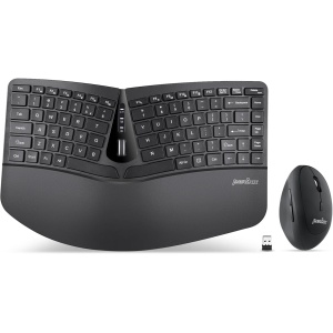 Perixx PERIDUO-606 Mini Teclado ergonómico inalámbrico con ratón Vertical portátil – Soporte Ajustable de Palma – Teclas de bajo Perfil de Membrana – Inglés Estadounidense