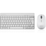 Perixx PERIDUO-712W Combo Teclado Pequeño y Ratón Inalámbrico para Windows, 2.4 GHz con Receptor USB, QWERTY Español, Blanco - Imagen 1