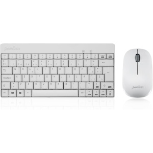 Perixx PERIDUO-712W Combo Teclado Pequeño y Ratón Inalámbrico para Windows, 2.4 GHz con Receptor USB, QWERTY Español, Blanco
