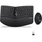 Perixx Periduo-606 - Juego de Teclado Compacto ergonómico y ratón Vertical inalámbrico, reposamuñecas Ajustable y Teclas de Perfil bajo, dpi Ajustable, QWERTY español - Imagen 1