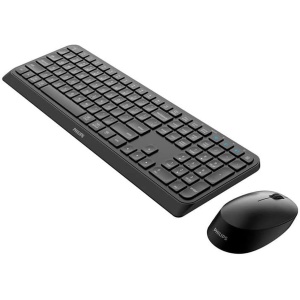 Philips SPT6407B/16 Combo Teclado y ratón, inalámbrico, 2,4 GHz, Bluetooth (3 Dispositivos), compatibilidad con Windows, MacOS e iOS, Teclado QWERTY,1600 dpi, Negro