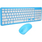 Qiilu Combo de Teclado y Ratón de 96 Teclas, Transmisión de 10 Metros, 2,4 GHz, Inalámbrico, Teclado Delgado con Alfombrilla Antideslizante para PC, Portátil, Ratón, Transmisión de 10 - Imagen 1