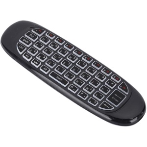 Queen.Y Mini Air Fly Mouse Remote C120 Usb Multifunción Inalámbrico Fly Mouse Teclado Sensor de Movimiento Control Remoto Inalámbrico Air Fly Mouse con Retroiluminación Colorida