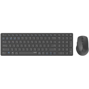RAPOO Kabelloses Multimodus Desktop Set 9700M, DE-Layout, Grau kabellose Multimodus-Verbindung - ultraflaches Design -