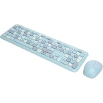 RajoNN Ratón de Teclado inalámbrico, Juego de ratón de Teclado Plug and Play para computadora (666 Conjunto inalámbrico de Colores Mezclados Azules) - Imagen 1