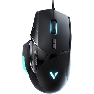 Rapoo VPRO VT900 - Ratón inalámbrico para Videojuegos, Teclas programables de 12.400 dpi Sensor LED Multicolor, Sistema de iluminación ergonómico para diestros, PC y Mac, Color Negro