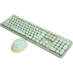 Ratón Inalámbrico, Soporte Ajustable Botones Multimedia Teclado Inalámbrico para XP / Win7 / Win8 / Win10(Versión de Color Mezclado Verde Dulce) - Imagen 1