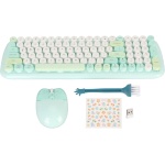 Ratón con Teclado Inalámbrico, Lindo Teclado con Teclas Redondas, Combinación de Ratón, Teclado de Máquina de Escribir Colorido de Tamaño Completo, Ratón óptico para Ordenador - Imagen 1