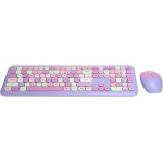 Ratón de Teclado Inalámbrico, Juego de Ratón de Teclado de Transmisión de Alta Velocidad 110 Teclas Plug and Play para Computadora(666 Traje sin Hilos Violeta Color Mixto) - Imagen 1