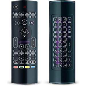 Ratón de aire, MX3 Pro Air Remote Mouse 2.4G LED retroiluminado Mini teclado inalámbrico, control remoto infrarrojo aprendizaje para Kodi Android Smart TV Box IPTV HTPC Mini PC Pad XBOX Raspberry Pi 3