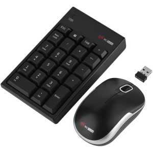 Ratón óptico Teclado numérico, Teclado inalámbrico de 2.4GHz Juego de Mouse 1200DPI Ratón óptico y Teclado numérico inalámbrico de 22 Teclas ratón USB c Combo de Teclado inalámbrico