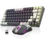 RedThunder K84 Juego de teclado y ratón inalámbricos para juegos, QWERTZ alemán, 75% de disposición TKL teclado y ratón ligero con 3200 DPI Honeycomb para PC, Mac Gamer - Imagen 1