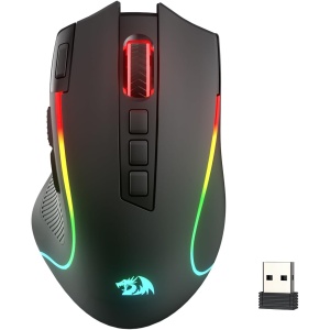 Redragon M612 PRO RGB Gaming Ratón 8000 DPI con cable/inalámbrico Gamer Mouse con 9 botones programables y 6 modos de retroiluminación BT & 2.4G Soporte de software inalámbrico