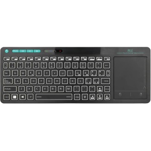 Rii Mini i18S Wireless + Bluetooth - Teclado compacto con gran ratón touchpad y retroiluminación LED, compatible con Smart TV, TV Box, Tablet, Smartphone, Consola, PC, Fire TV, Raspberry