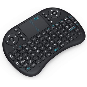 Rii Mini i8 Wireless (Layout QWERTY US) - Mini Teclado inalámbrico con Mouse touchpad para Smart TV, PC, TV Box, Console