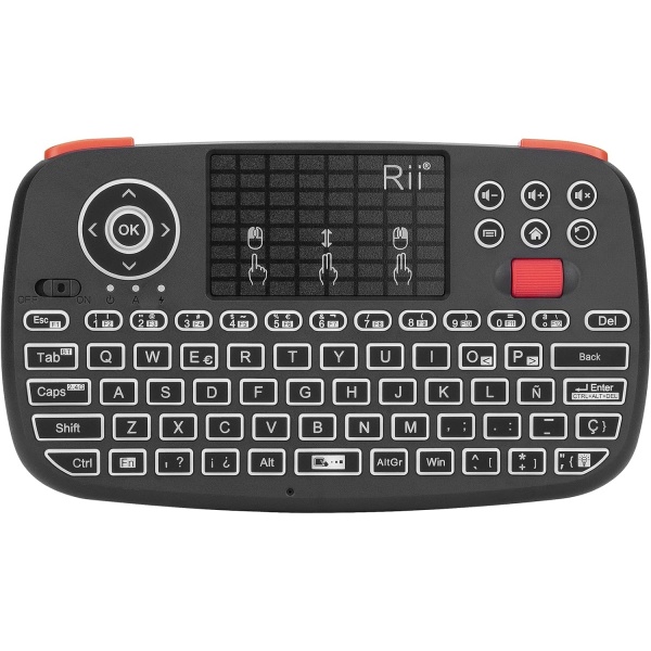Rii i4 Mini Bluetooth Teclado inalambrico retroiluminado 2 en 1