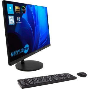 SIMPLETEK All in One AiO 24" FHD Core i5 Hasta 3.1GHz Windows 11 16GB RAM 2TB SSD | Base Carga Inalámbrica LED RGB Kit Ratón Teclado Inalámbrico Webcam PopUp
