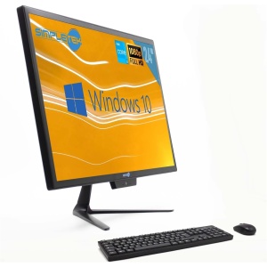 SIMPLETEK - All-in-One i3 24" 16GB 240GB Full HD Windows 10 Pro con kit ratón y teclado inalámbrico | Wifi + Bluetooth | Webcam integrada