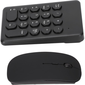 SUNGOOYUE Teclado Numérico Portátil Delgado de 2,4 GHz, Miniteclado Inalámbrico Negro, Conjunto Combinado de Ratón para Ordenadores Portátiles, Ordenadores de Sobremesa, Uso en Viajes y