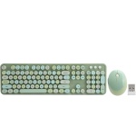 Sdfafrreg Combo de Teclado Y Ratón, Teclado de Membrana de Ratón Inalámbrico con Soporte Ajustable para XP / Win7 / Win8 / Win10(Versión de Color Mezclado Verde Dulce) - Imagen 1