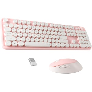 Set Punk inalámbrico 2.4G/PC/silencio teclado teclado teclado y ratón inalámbrico teclado y ratón ratón iluminado (rosa, talla única)