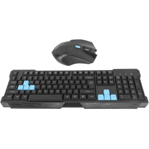Shanrya Ratón de Teclado Inalámbrico, Ratón de Teclado para Juegos Antiinterferencias con Receptor de Juegos USB