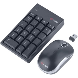 Suuonee - Juego de Teclado y ratón inalámbricos para Ordenador, portátil y Escritorio, Receptor Nano Universal de 2,4 GHz, Incluye ratón óptico de 1200 dpi y Teclado numérico inalámbrico de 22 Teclas