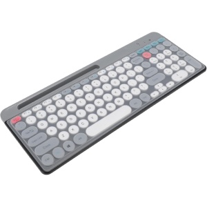 Syrisora ​​Juego de Ratón con Teclado, Teclado Inalámbrico Bluetooth de Modo Dual, Teclado y Ratón con Teclas Redondas Vintage para Tipo de Juego