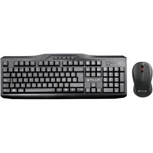 Talius KB-6001 Combo Teclado y Ratón Inalámbrico para Windows, 2,4GHz Inalámbrico, Ratón Compacto, disposicion QWERTY español-Negro