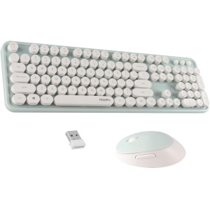 Teclado Chocolate Teclado Punk/PC/Mute y Set 2.4G Teclado Keycap Ratón inalámbrico Teclado y RATÓN inalámbricos Teclado Ligero (Green, One Size)