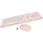 Teclado Inalámbrico, Color, 3 Engranajes dpi, Teclado Numérico Ajustable, Teclado y Ratón Inalámbricos Punk, Combinación Pequeña para Oficina (Tablero Rosa) - Imagen 1