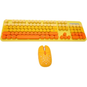 Teclado Inalámbrico y Teclado Inalámbrico Fácil de Operar Retro Punk con Ratón para Juegos Ajustable de 3 dpi Color Mezclado Azul Retro Recargable Teclados, Ratones y Accesorios