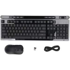 Teclado Mecánico Retroiluminado RGB, 104 Plus 7 Teclas, Teclado Inalámbrico de 2,4 GHz con Ratón Recargable, dpi Ajustable de 3 Niveles, para XP, Win 7 8 10 11, OS X OS,